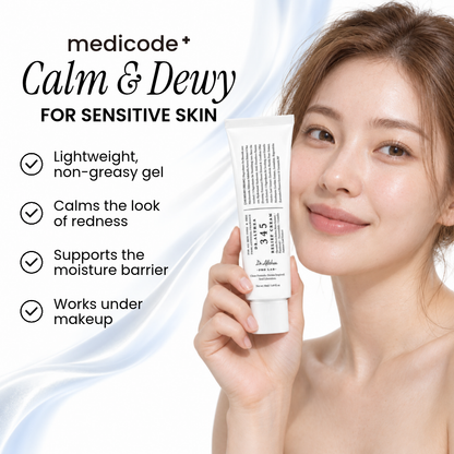 Woman holding Medicode 345 Relief Cream with a list of product features