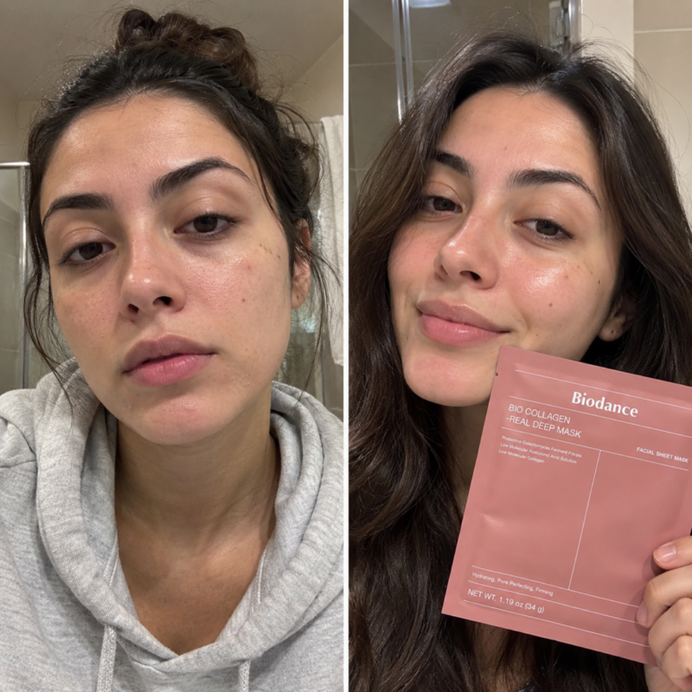Biodance hydrogel mask turning transparent on skin