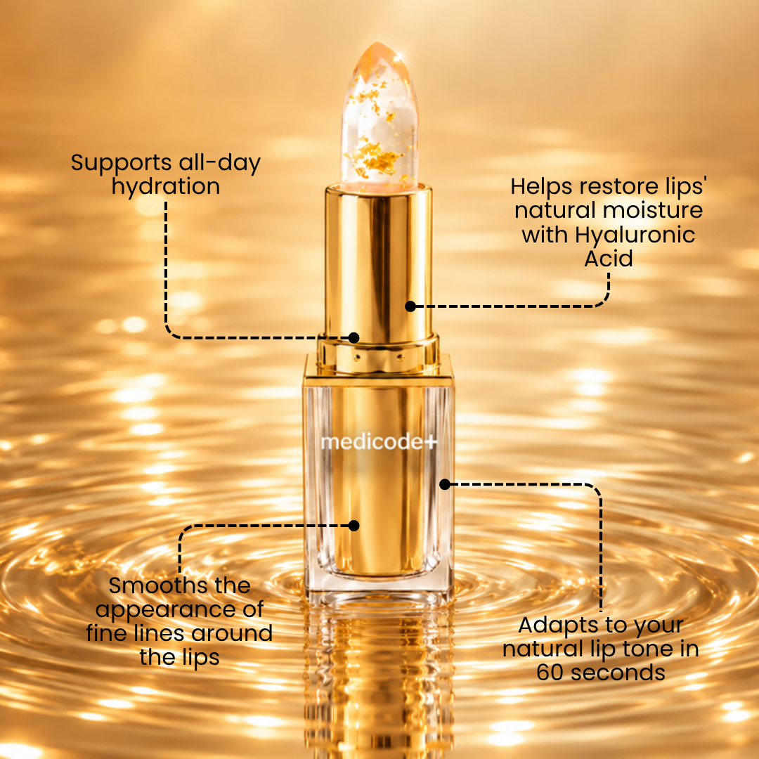Medicode Lipstick for Mature Lips bottle with hydration and lip tone benefits labeled