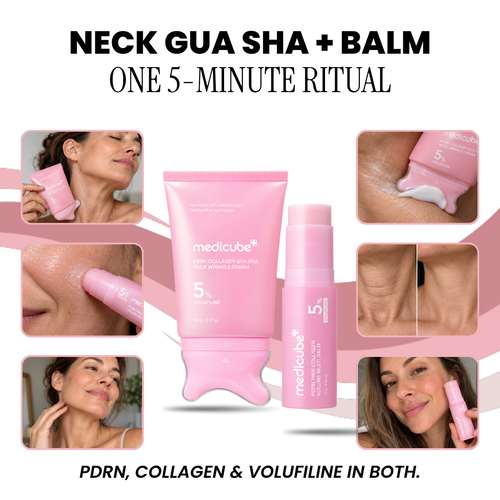 Medicube PDRN Collagen Gua Sha Neck Cream and Volume Multi Balm set