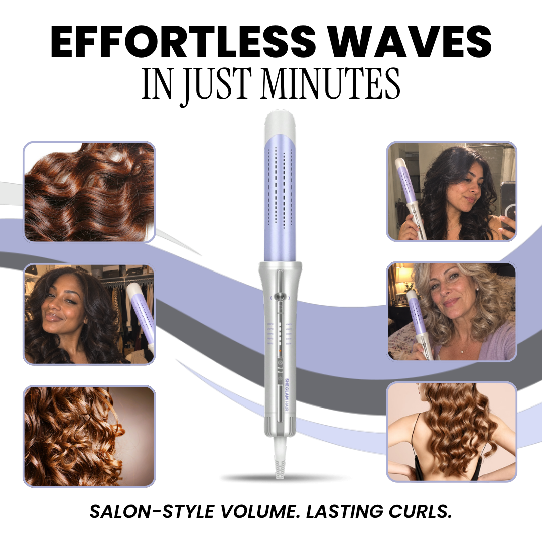SHEGLAM HAIR One Touch Airflow Styler Pro with styled waves, effortless curls in minutes