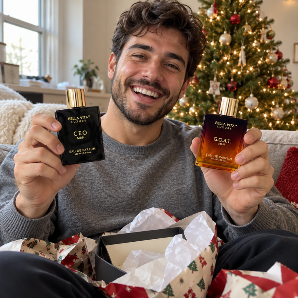Men's cologne gift set, two Eau de Parfum bottles to layer