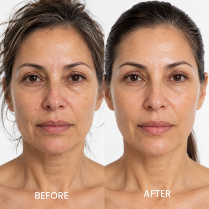 Before and after comparison photo of skin using Sungboon Editor Silk Peptide EGF toner