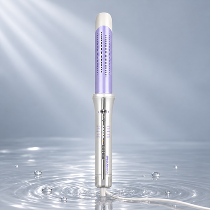 SHEGLAM One-Touch Airflow Styler Pro hair wand standing in clear water on a light grey studio background